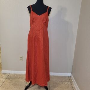 Spenser Jeremy Vibrant Orange Linen Dress